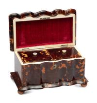 A Regency Tortoiseshell Tea Caddy