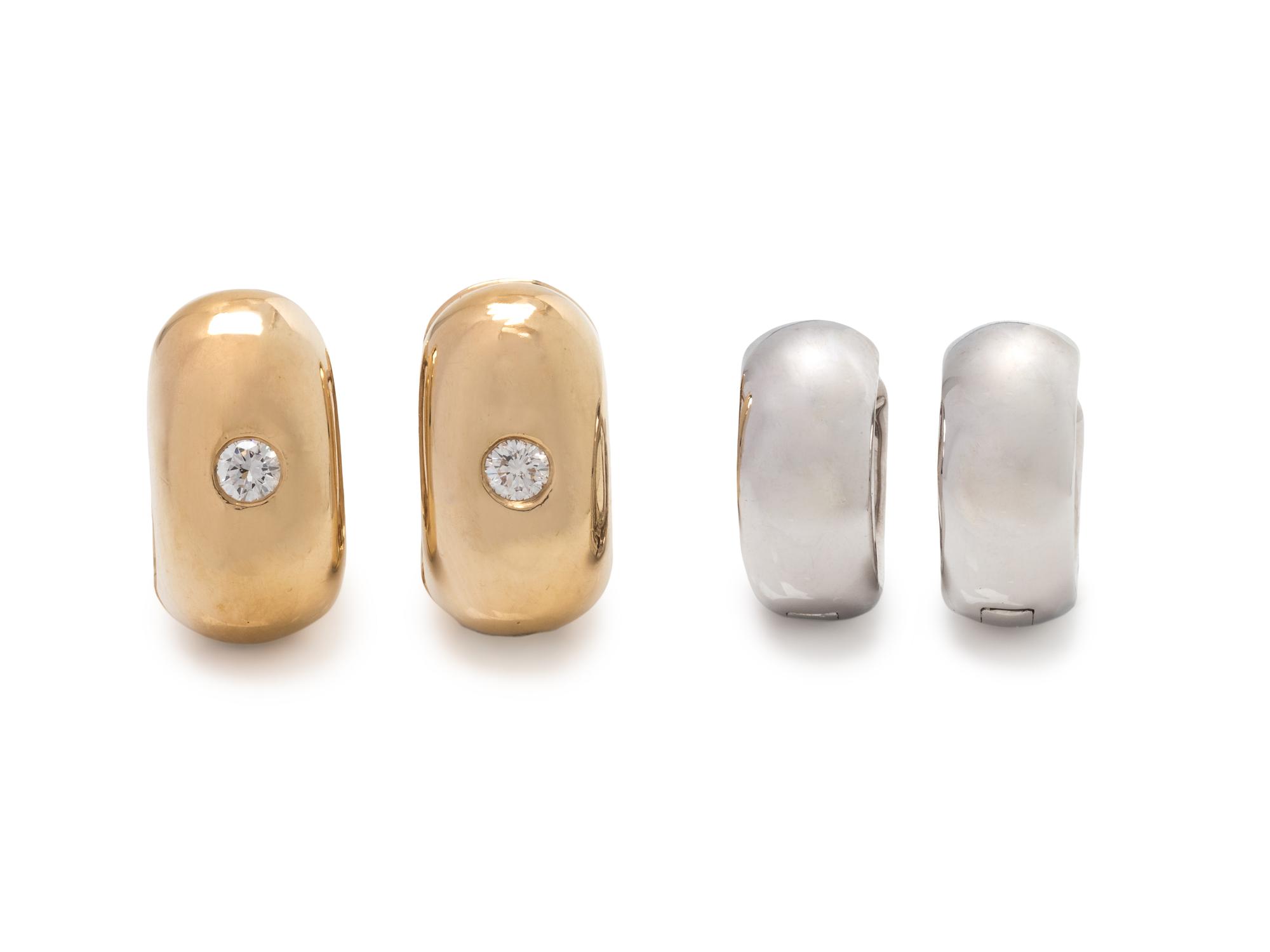 COLLECTION OF GOLD HUGGIE EARRINGS