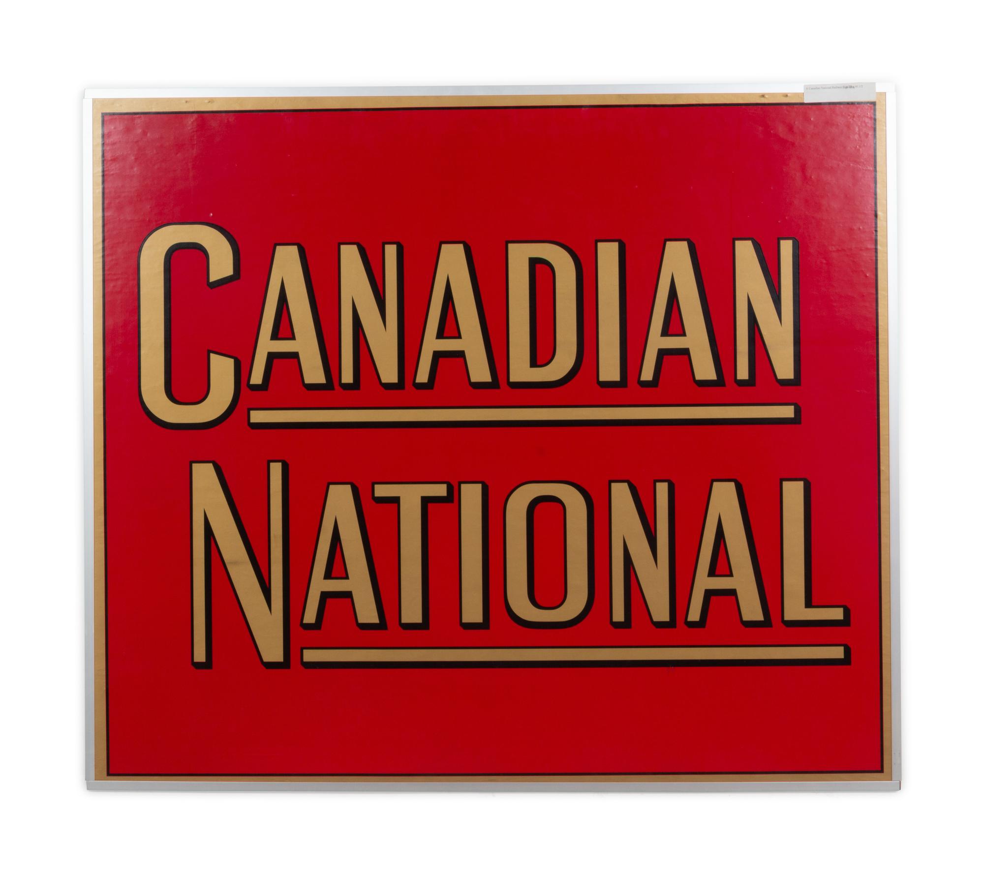 A Painted and Parcel Gilt Canadian National Rail Sign