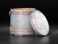 A Box Tape Loom and Painted Firkin