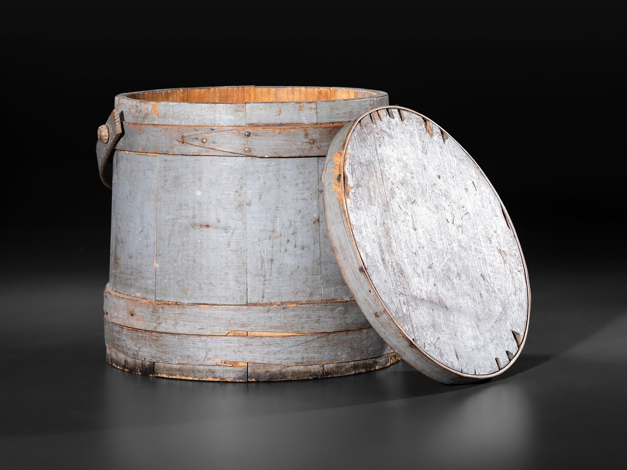 A Box Tape Loom and Painted Firkin