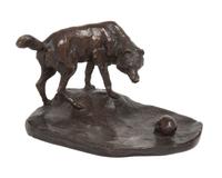An American Bronze Animalier Group Width 7 1/2 inches. — AFTER CHARLES MARION RUSSELL (1864-1926)