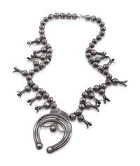 Navajo Silver Squash Blossom Necklace