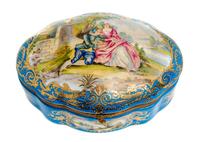 A Sevres Style Gilt Metal Mounted Porcelain Table Casket Width 12 1/4 inches. — 20TH CENTURY