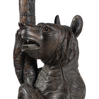 A Swiss "Black Forest" Carved Bear Hall Tree