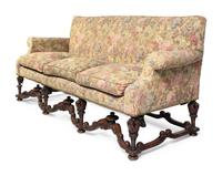A William and Mary Style Carved Walnut Sofa