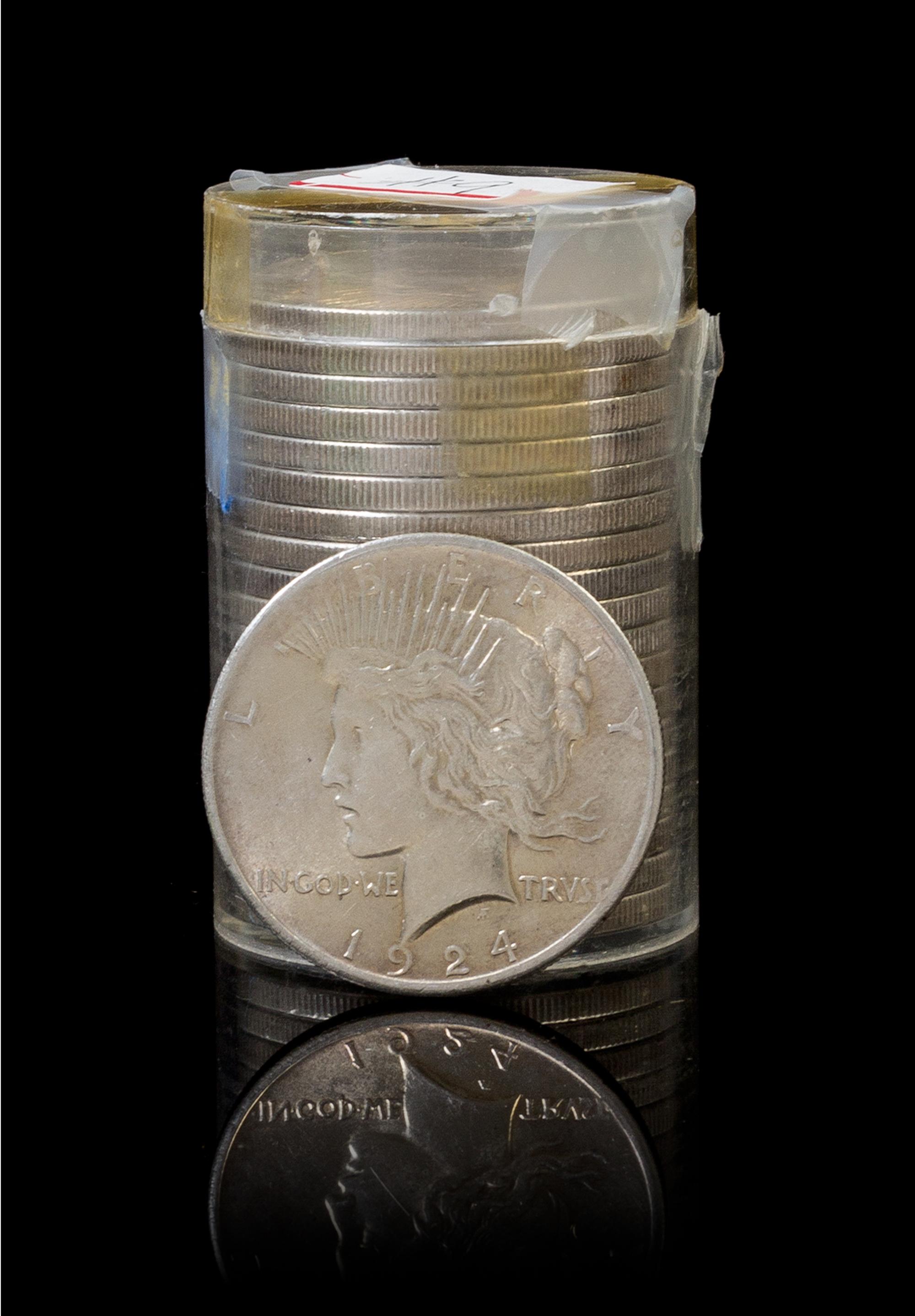 A Group of Twenty United States 1924 Peace Silver Dollars