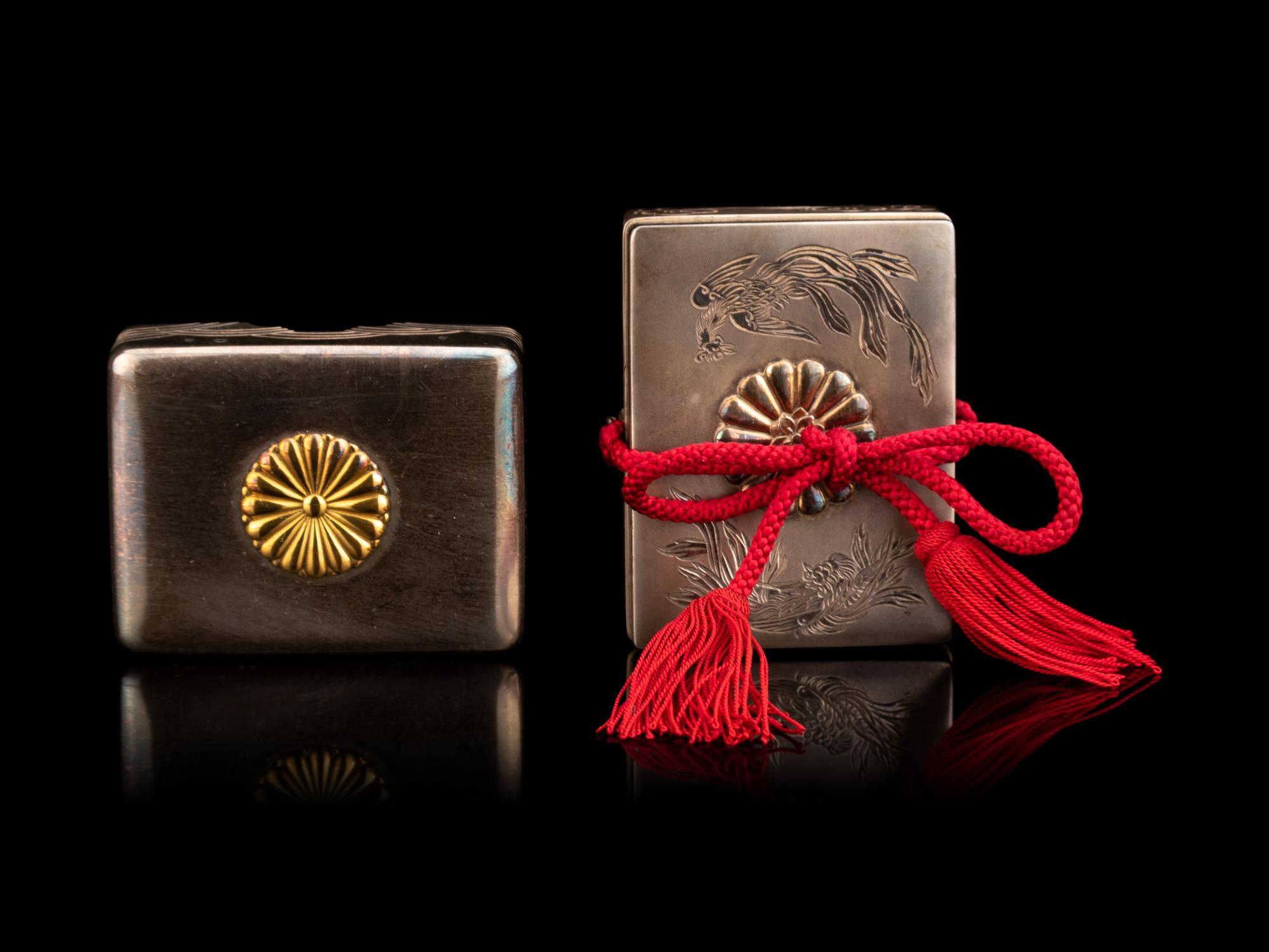 Two Japanese Rectangular Box-Form Bonbonnière