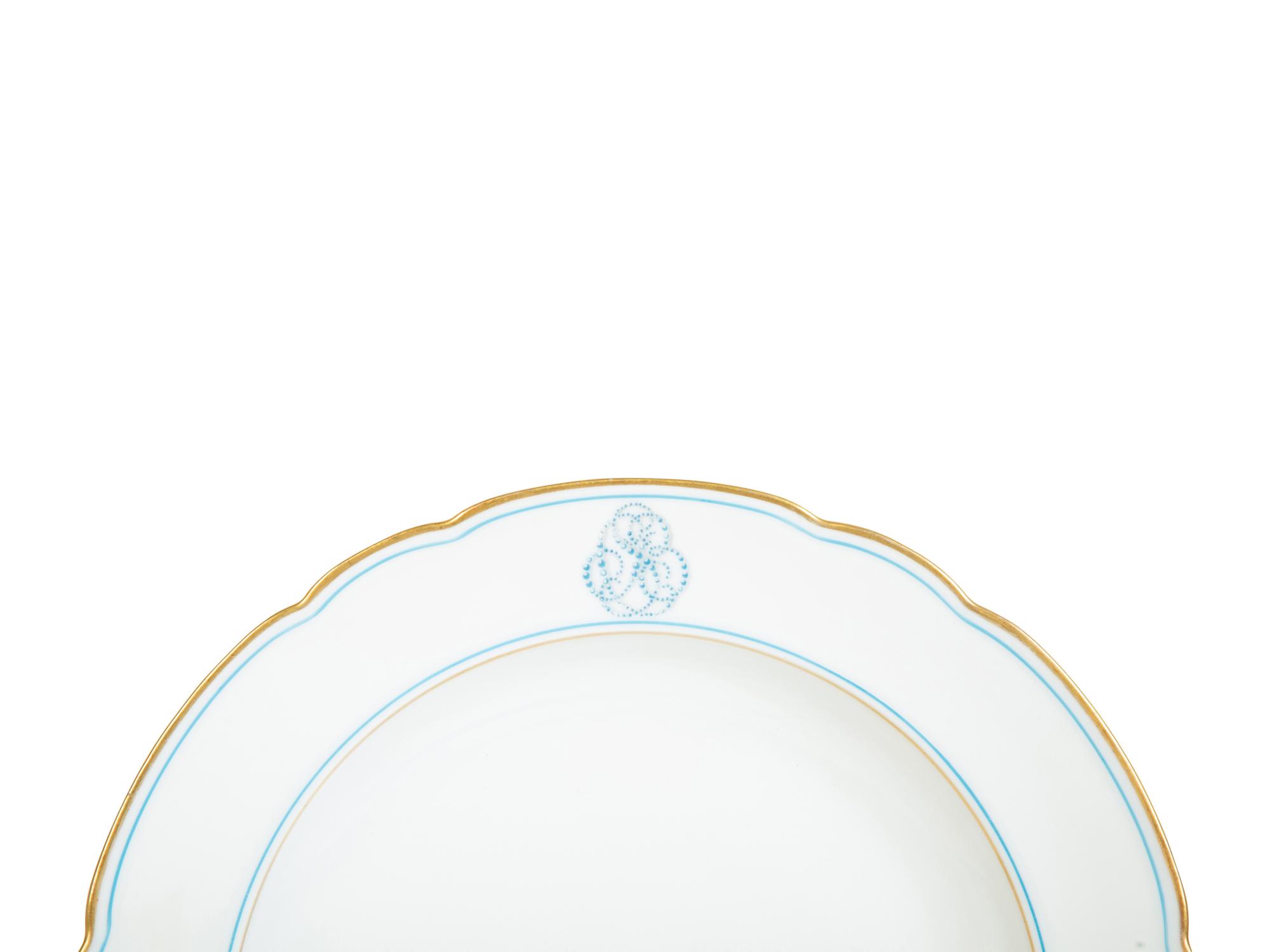 A Group of French Boyer Porcelain Bearing the Monogram of Caroline Slidell Belmont — Third Quarter 19th Century