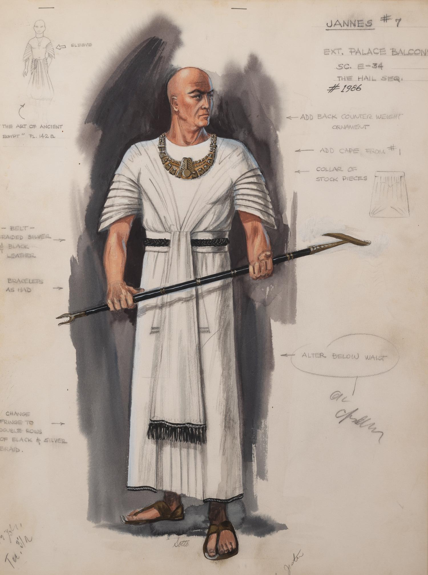Four Conceptual Costume Illustrations from Cecil B. DeMille Films, 1935-1956