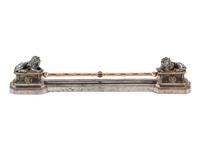 A Continental Steel and Gilt Bronze Fire Fender