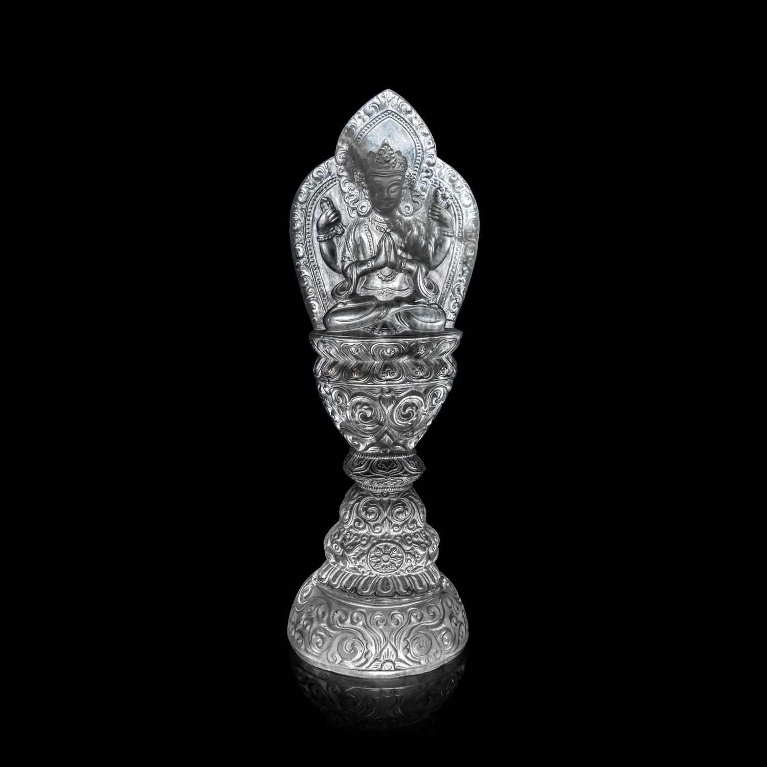 A Nepalese Rock Crystal Manjushri 尼泊爾水晶雕四臂文殊說法像