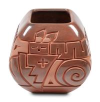 Carved Red and Black Pottery Jars