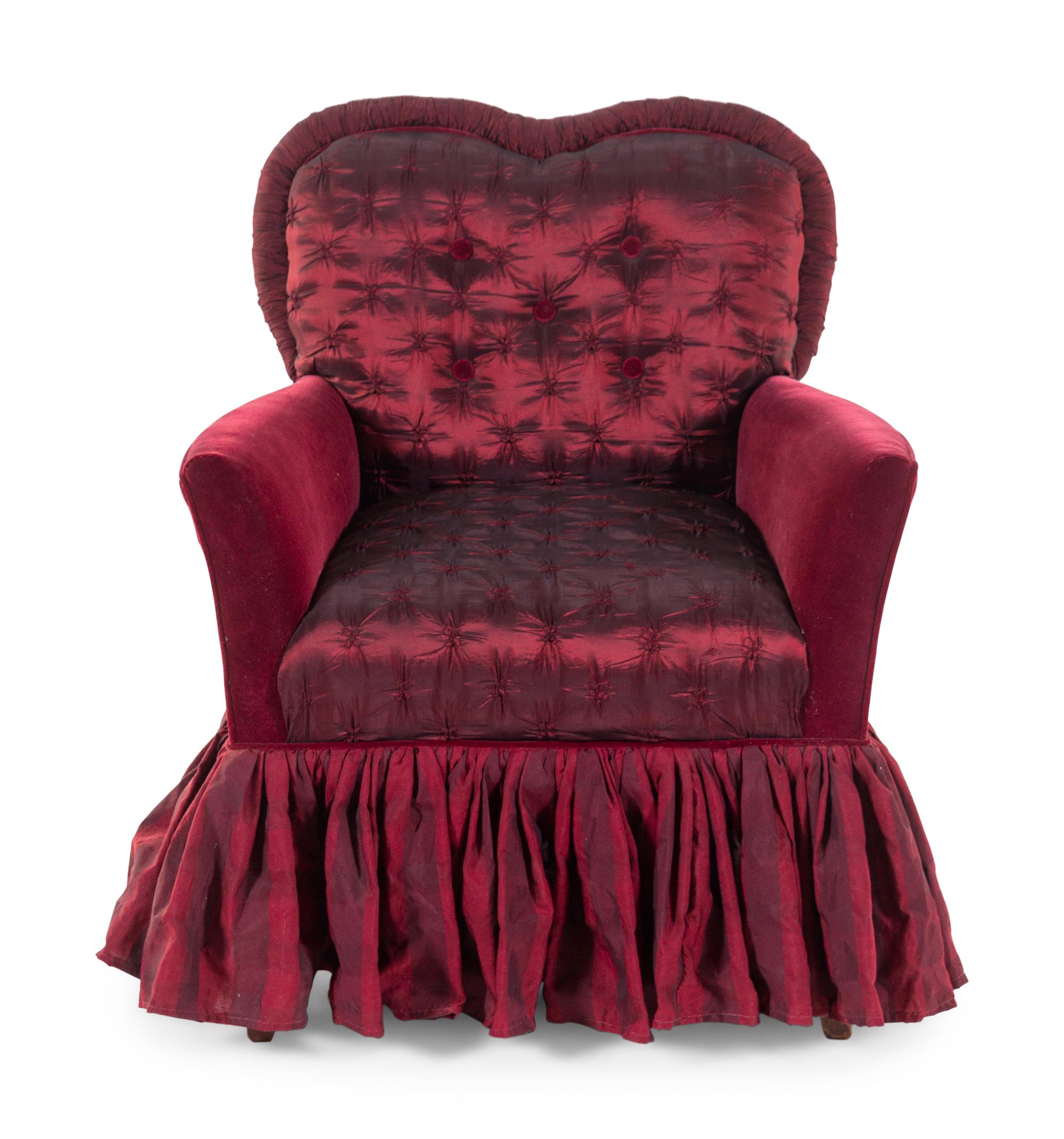 A Victorian Upholstered Slipper Chair