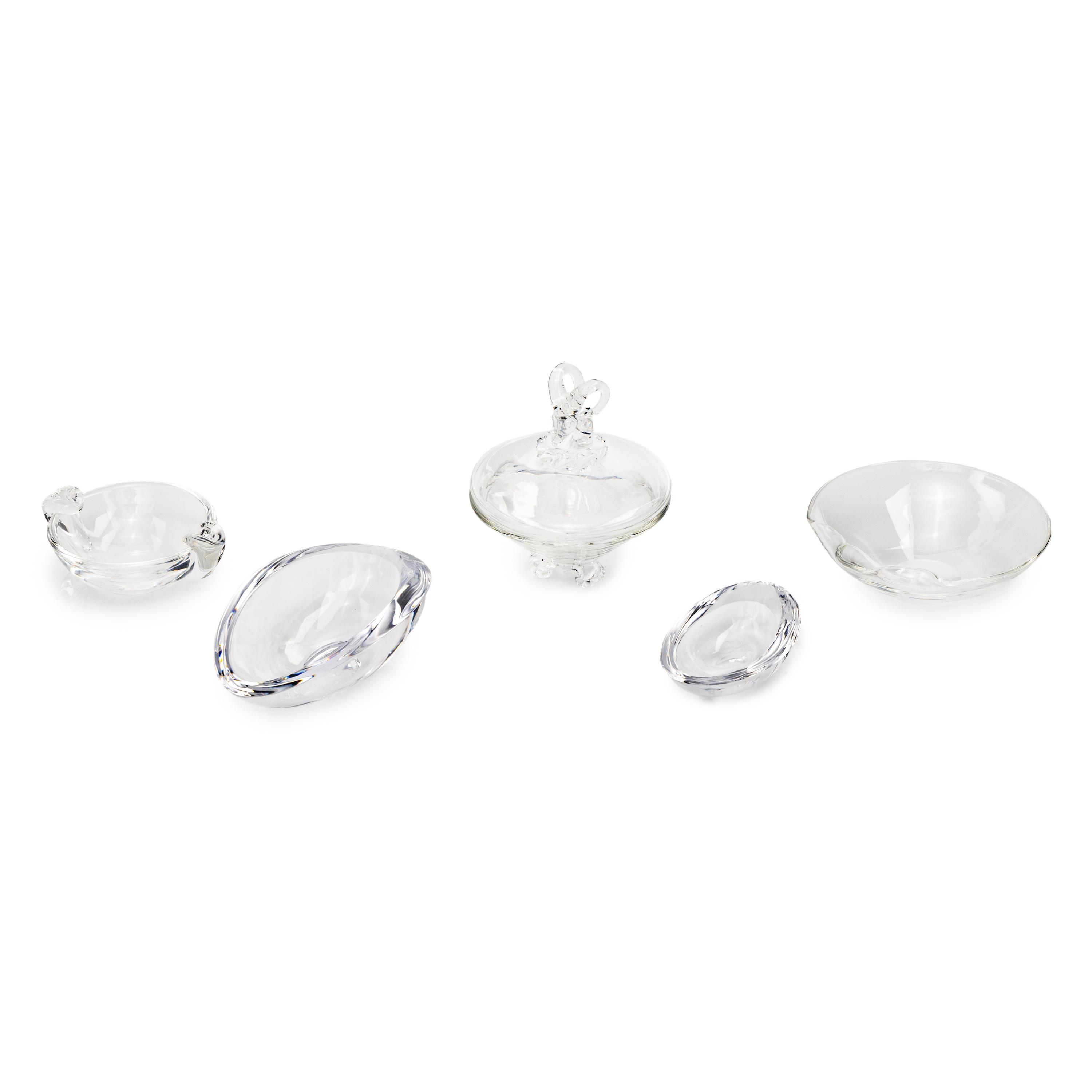 A Group of Five Steuben Glass Table Articles