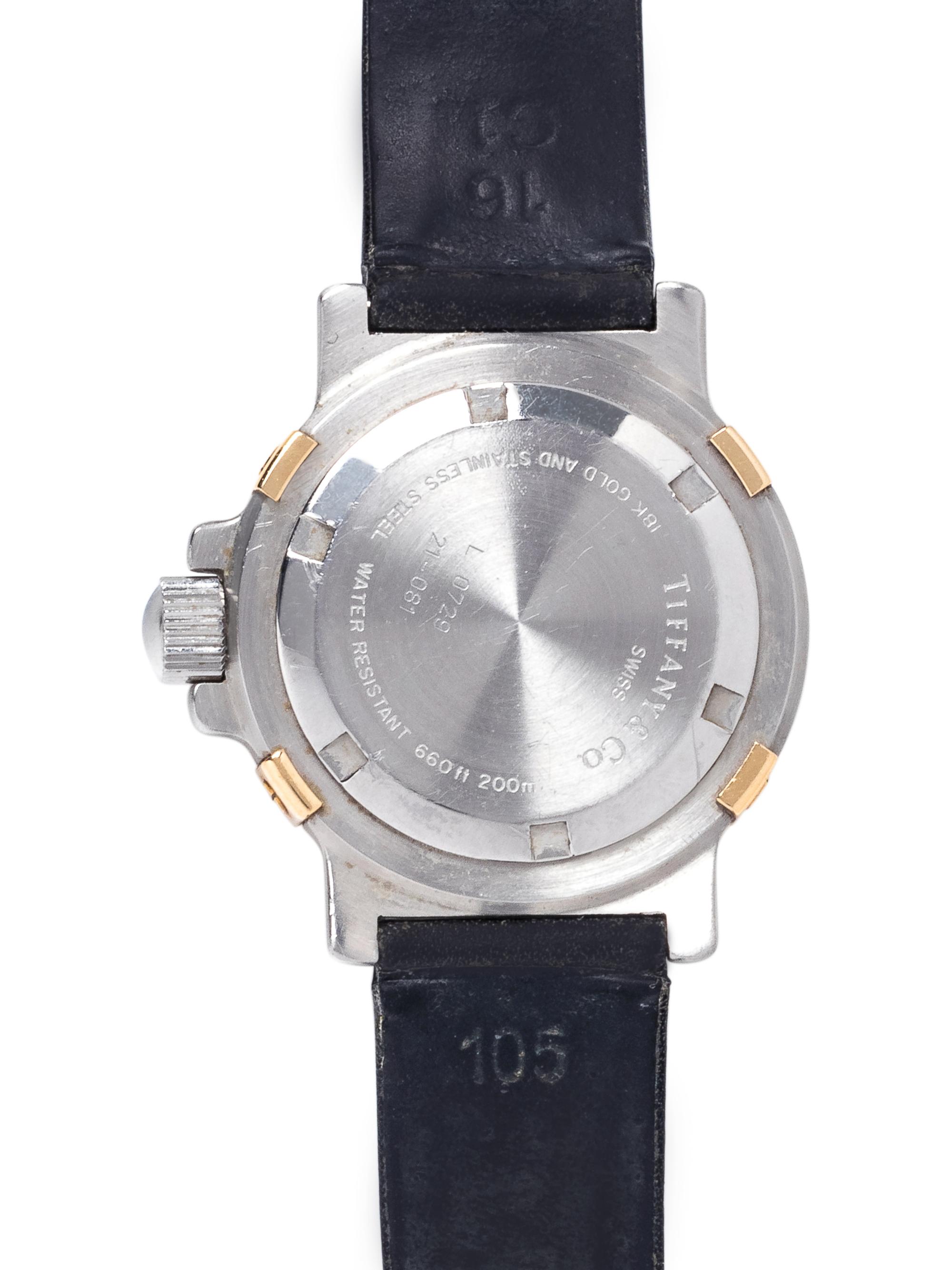 TIFFANY & CO., STAINLESS STEEL AND 18K YELLOW GOLD 'DIVER' WRISTWATCH