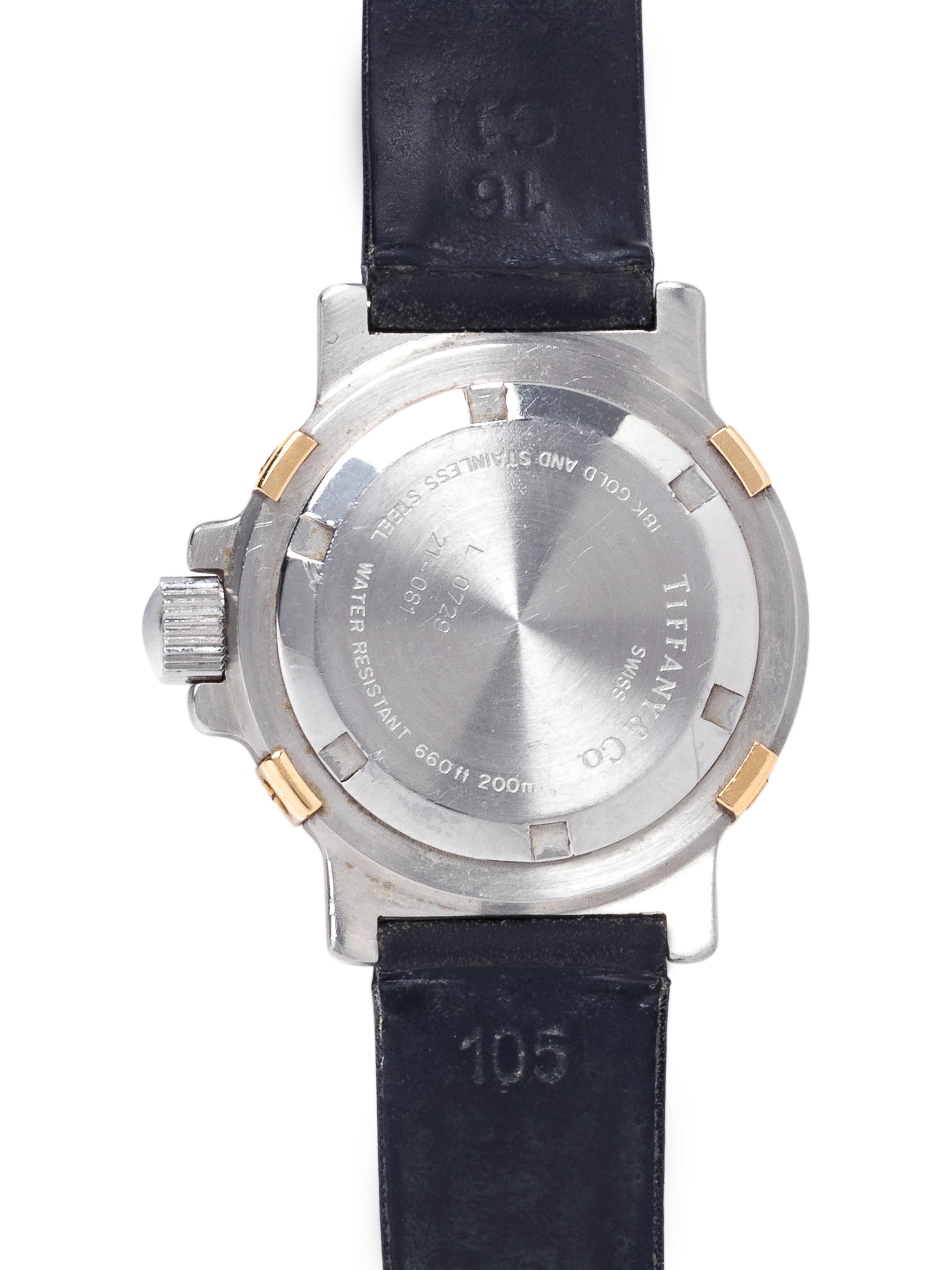 TIFFANY & CO., STAINLESS STEEL AND 18K YELLOW GOLD 'DIVER' WRISTWATCH