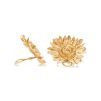 ASPREY, YELLOW GOLD 'SUNFLOWER' EARCLIPS