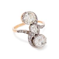 FRENCH, ANTIQUE, DIAMOND 'TOI ET MOI' RING