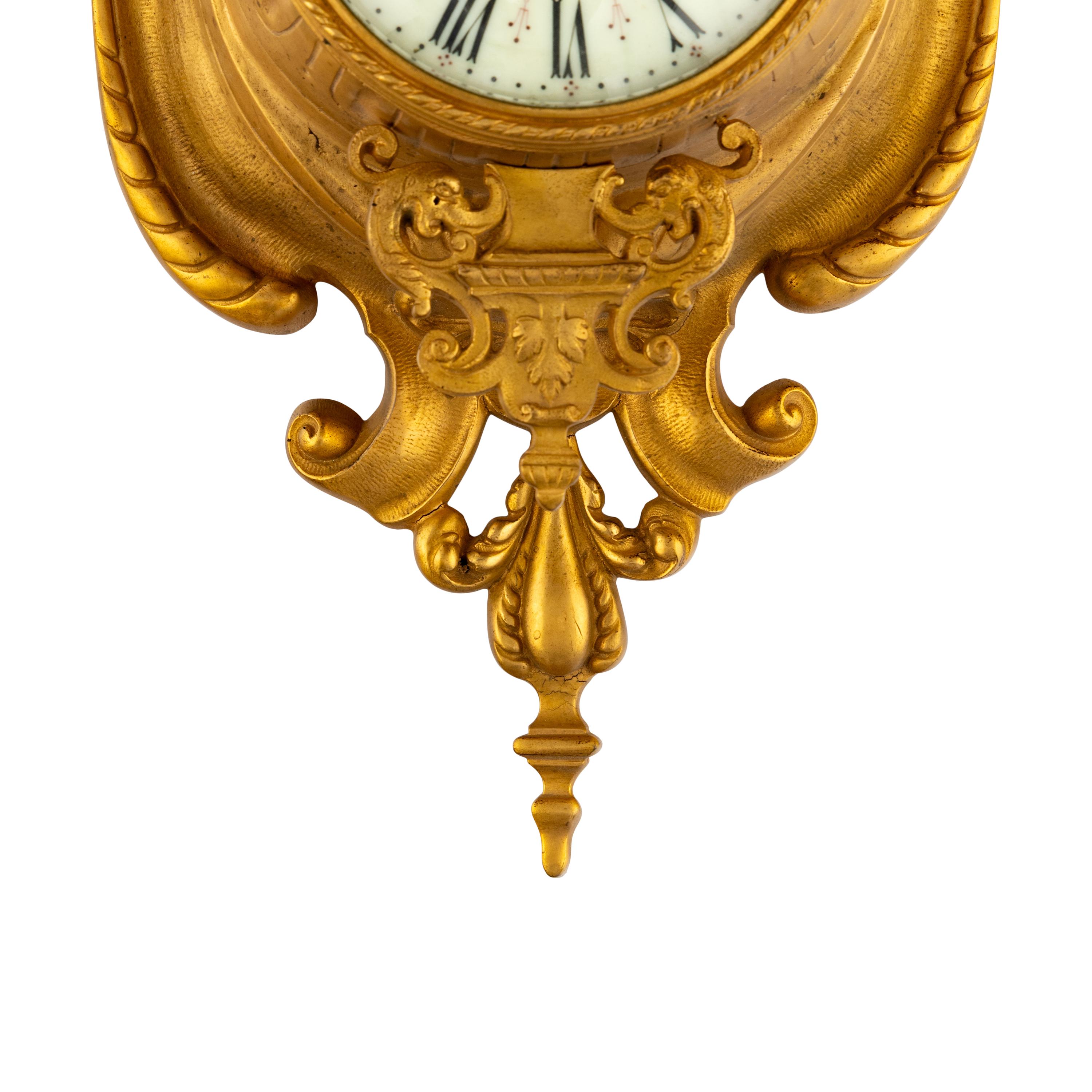 A French Neoclassical Gilt Bronze Cartel Clock