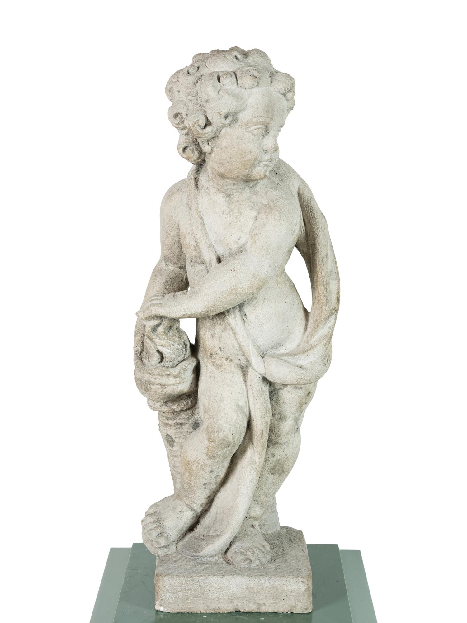 A Set of Four Composition Putti