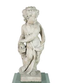 A Set of Four Composition Putti