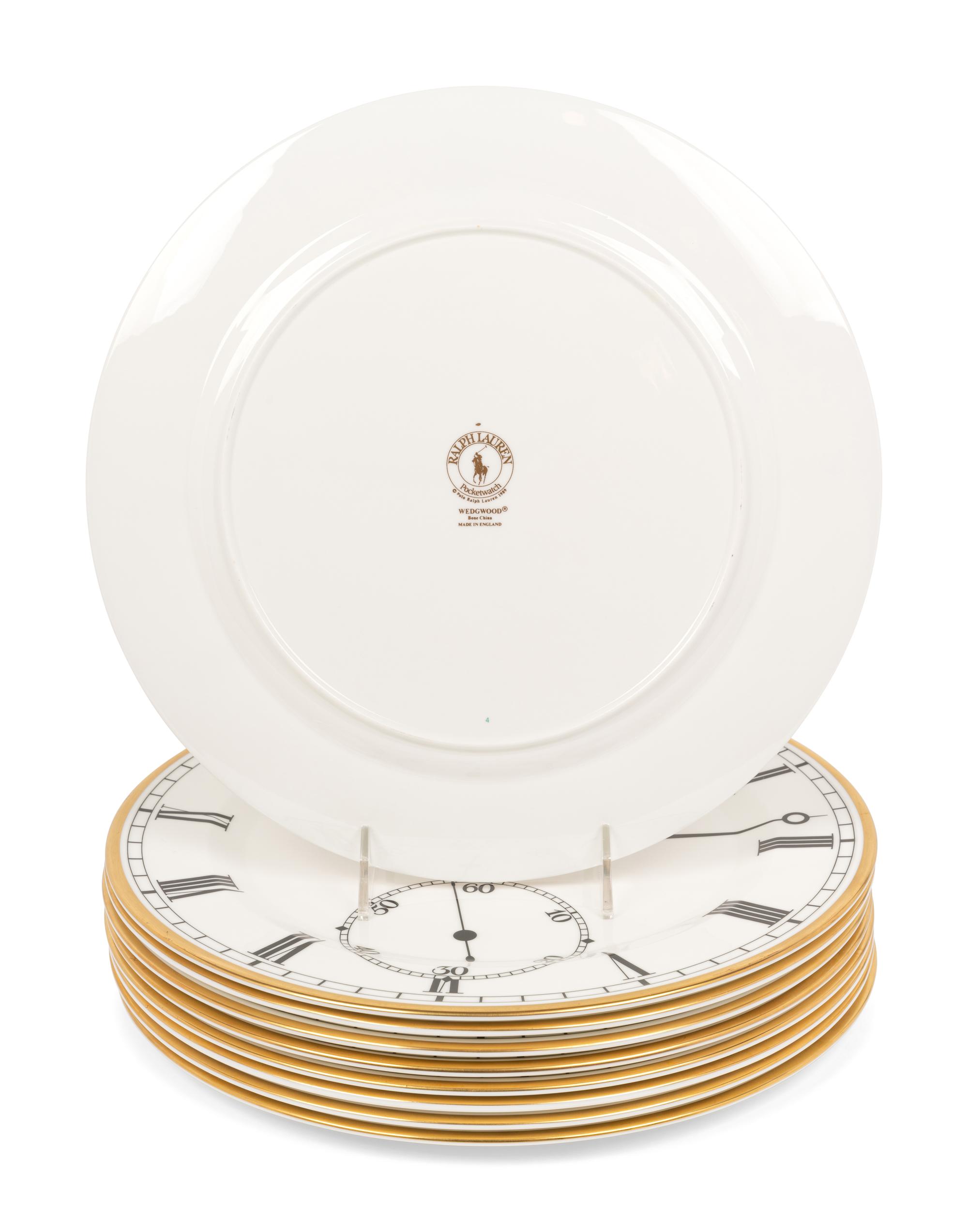 Nine Ralph Lauren Pocketwatch Porcelain Chargers