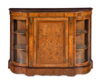 A Napoleon III Burlwood and Marquetry Console Cabinet