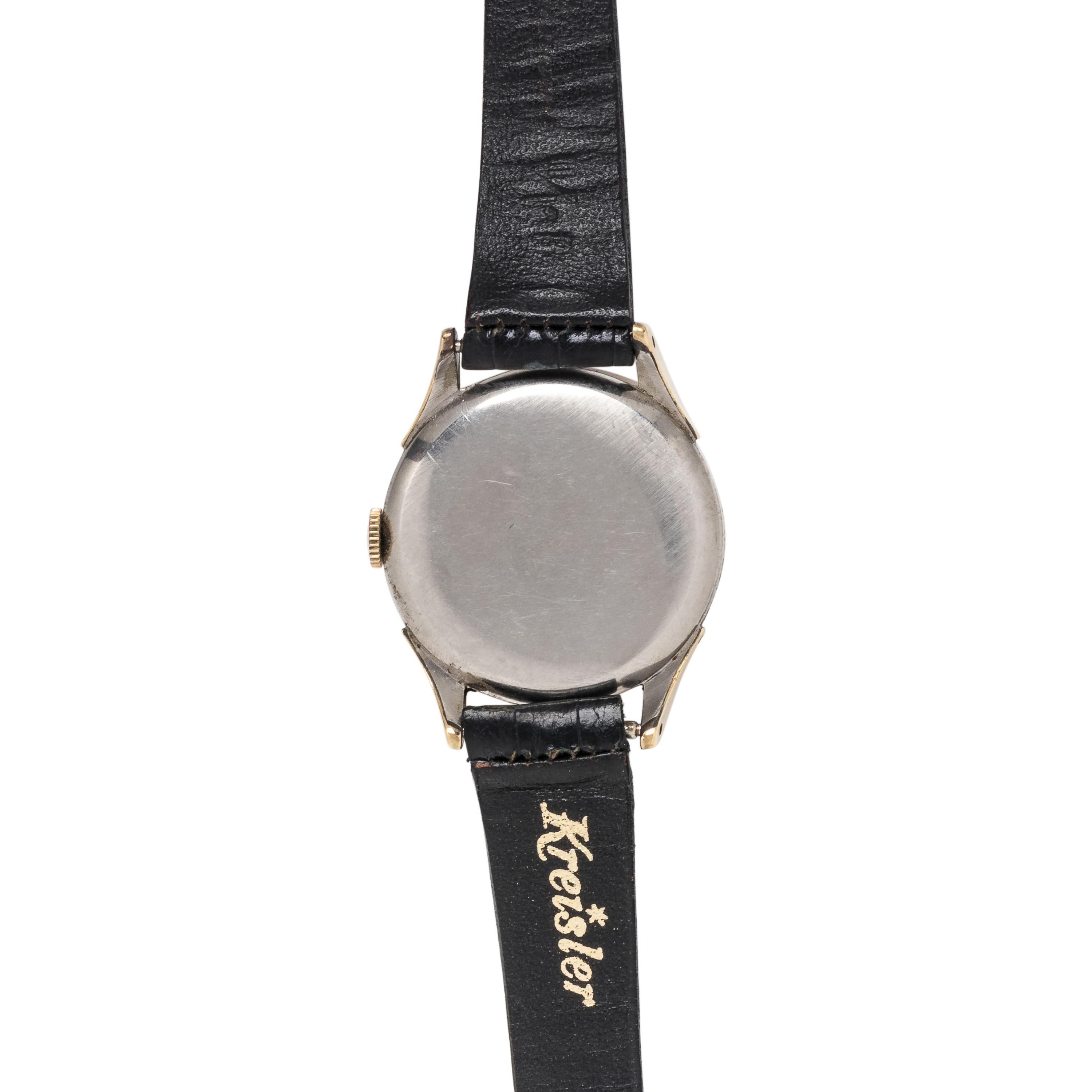 OMEGA, VINTAGE, REF. 2606-1 STEEL AND GOLD-PLATED TRIPLE DATE MOON PHASE 'MUSEUM COSMIC' WRISTWATCH