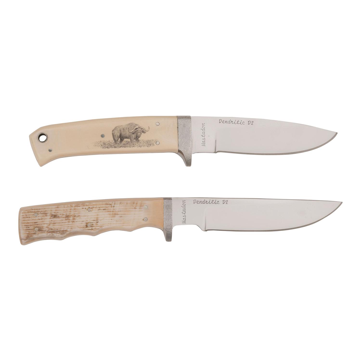 Lot of Two Gerome Weinand Mastadon Ivory Handle Knives