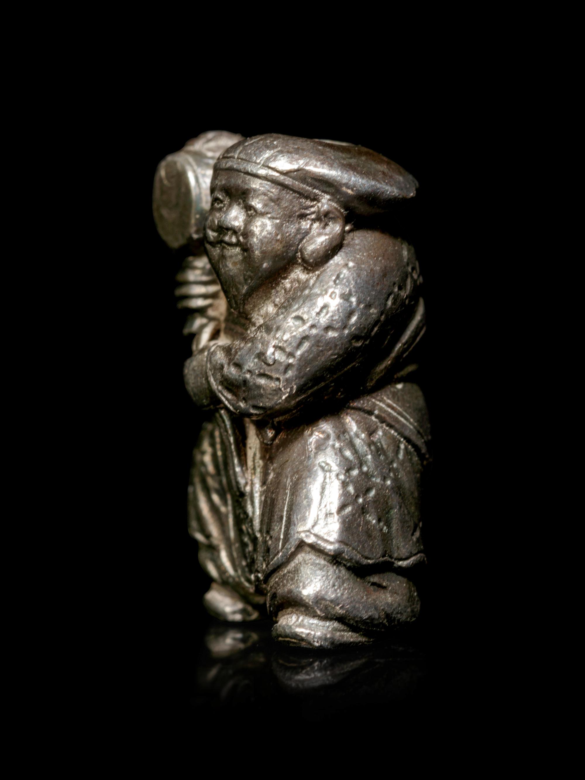 A Bronze Figural-Form Ojime