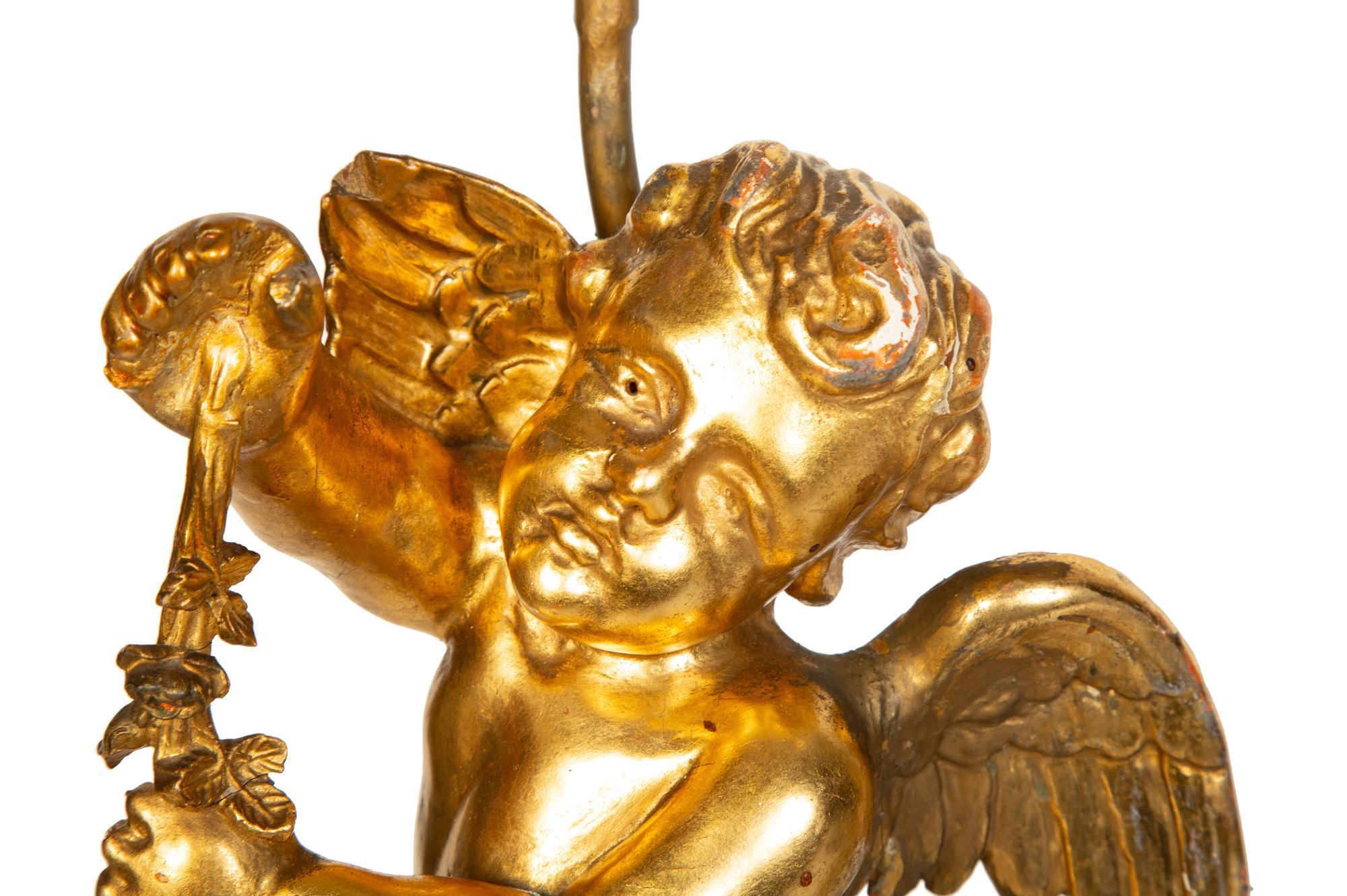 A Pair of Louis XVI Style Six-Light Giltwood Figural Candelabra