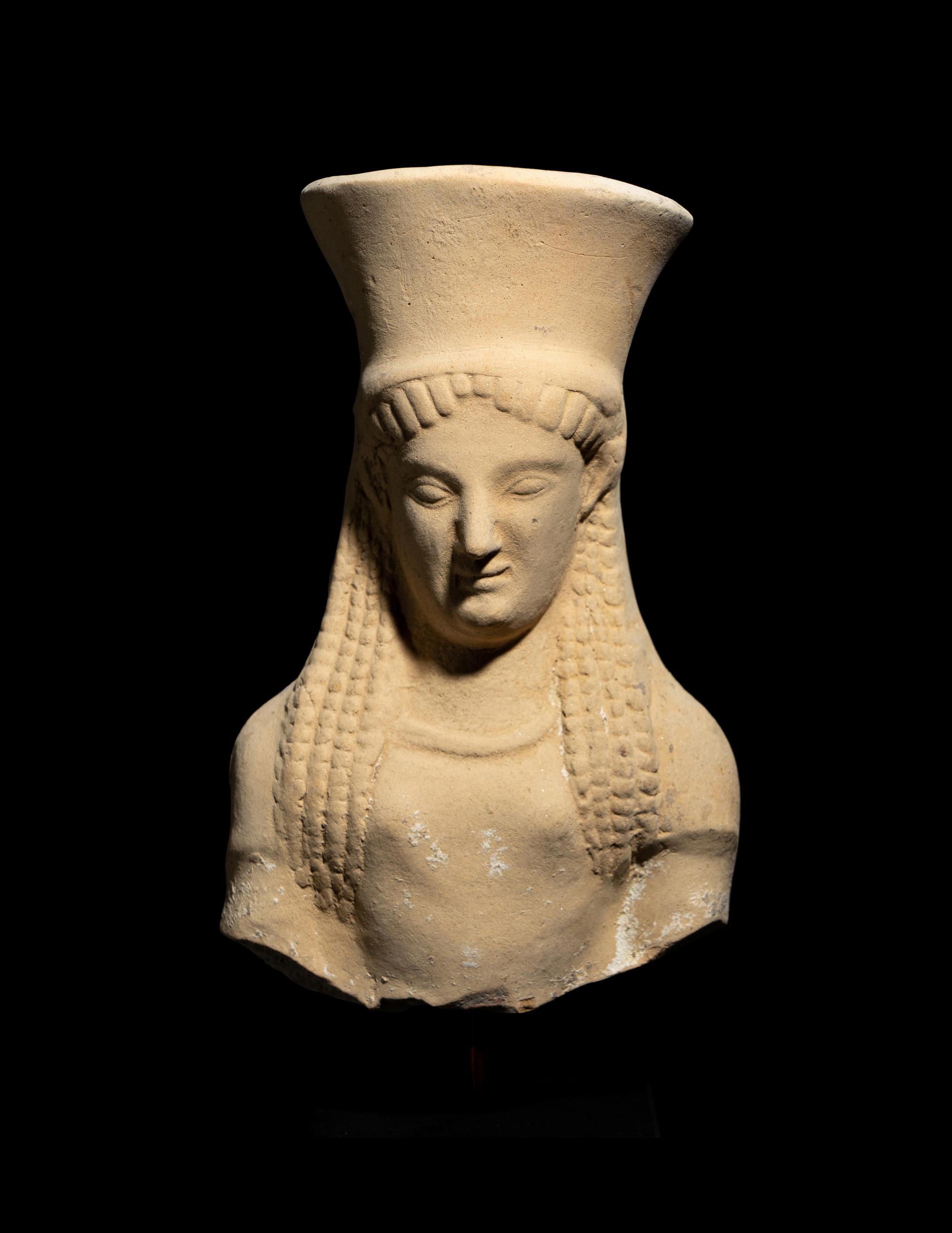 A Greek Terracotta Female Protome