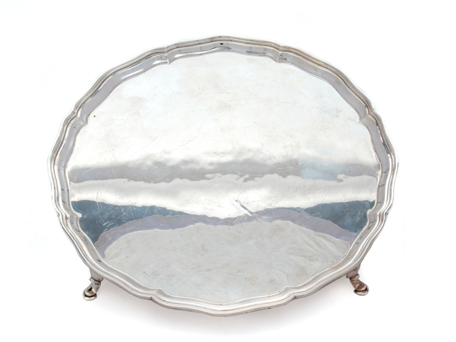 An English Silver Salver — Thomas Bradbury & Sons, Sheffeild, 1929