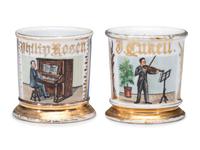 Two Musician's Porcelain Occupational Shaving Mugs