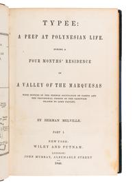 MELVILLE, Herbert (1819-1891). Typee: A Peep at Polynesian Life... New York: Wiley & Putnam, 1846.