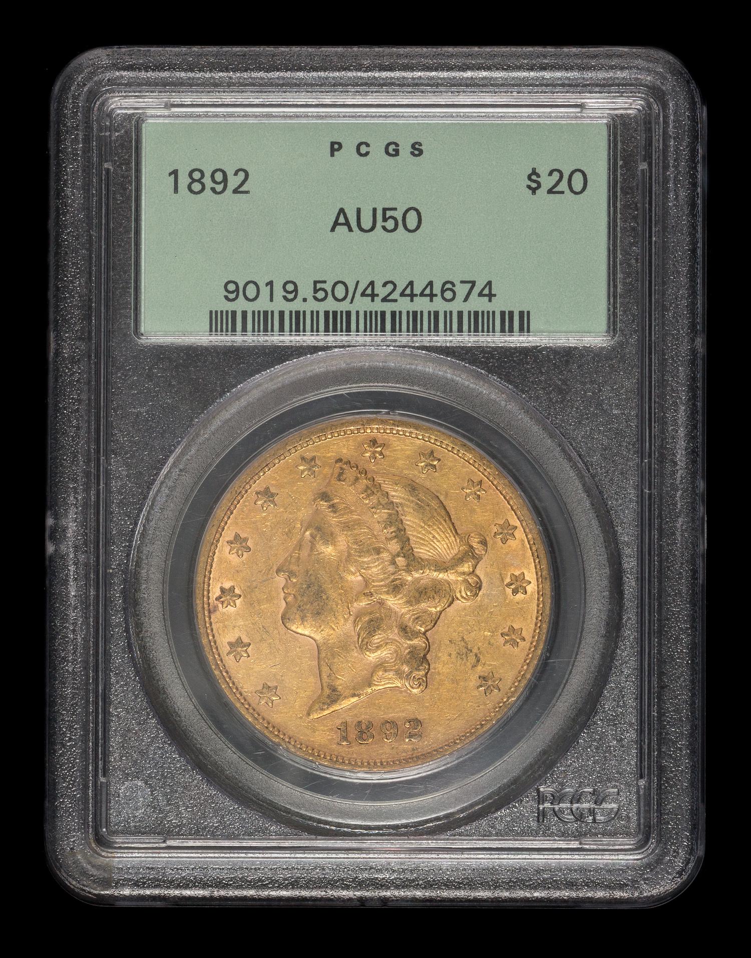 A United States 1892 Liberty Head $20 Gold Coin