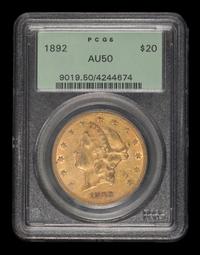 A United States 1892 Liberty Head $20 Gold Coin