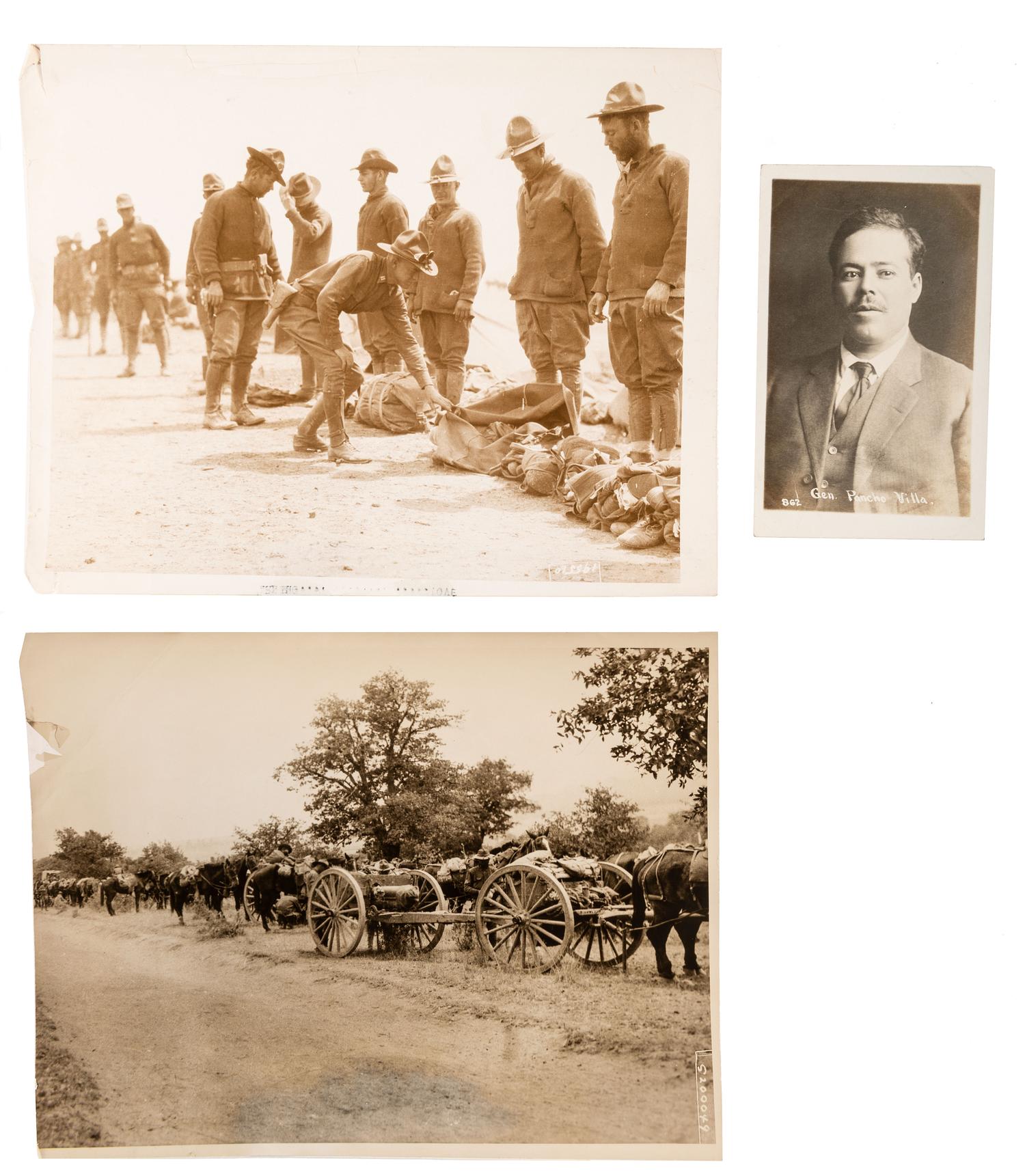 [MEXICAN BORDER WAR]. A group of 4 photographs, incl. Underwood & Underwood images taken in the field.