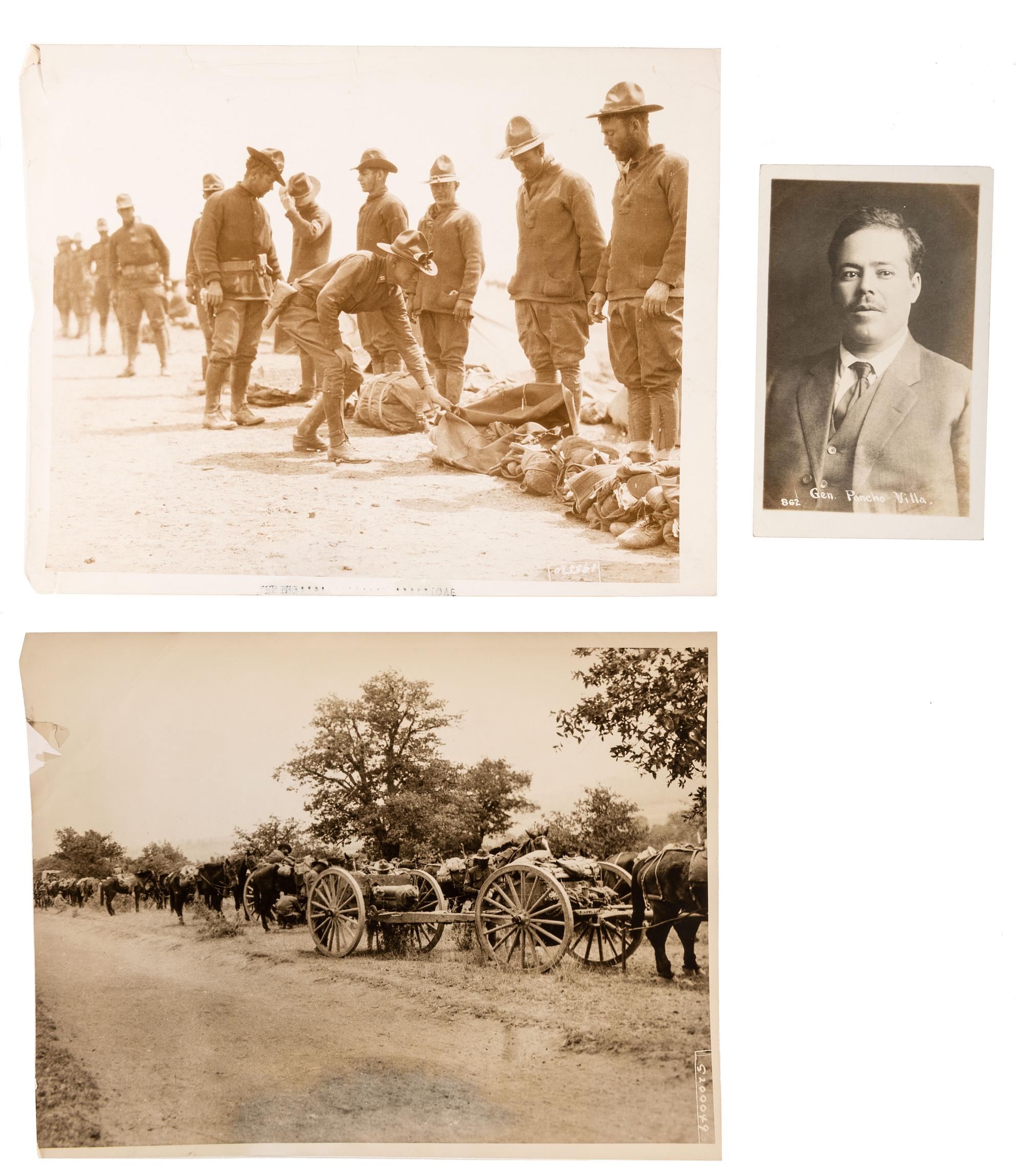 [MEXICAN BORDER WAR]. A group of 4 photographs, incl. Underwood & Underwood images taken in the field.