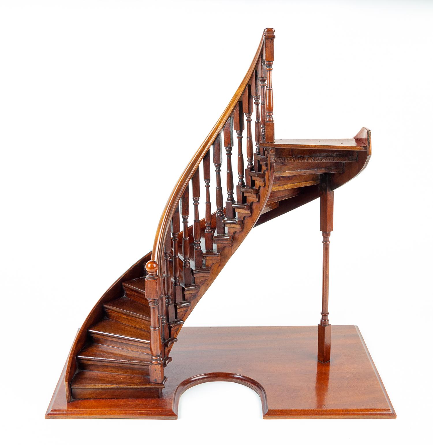 An English Mahogany Staircase Model Height 21 1/2 x width 19 3/4 x depth 11 7/8 inches. — LATE 19TH CENTURY