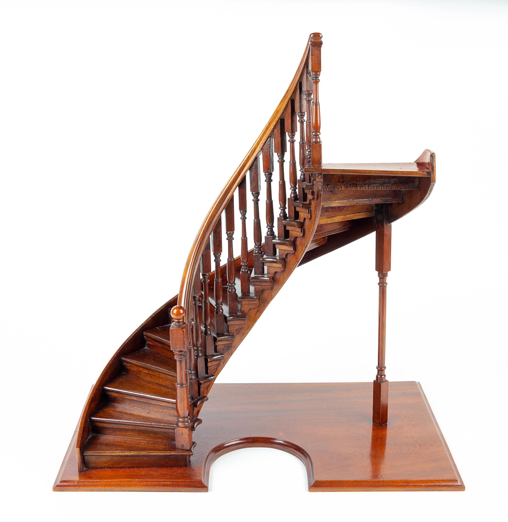 An English Mahogany Staircase Model Height 21 1/2 x width 19 3/4 x depth 11 7/8 inches. — LATE 19TH CENTURY