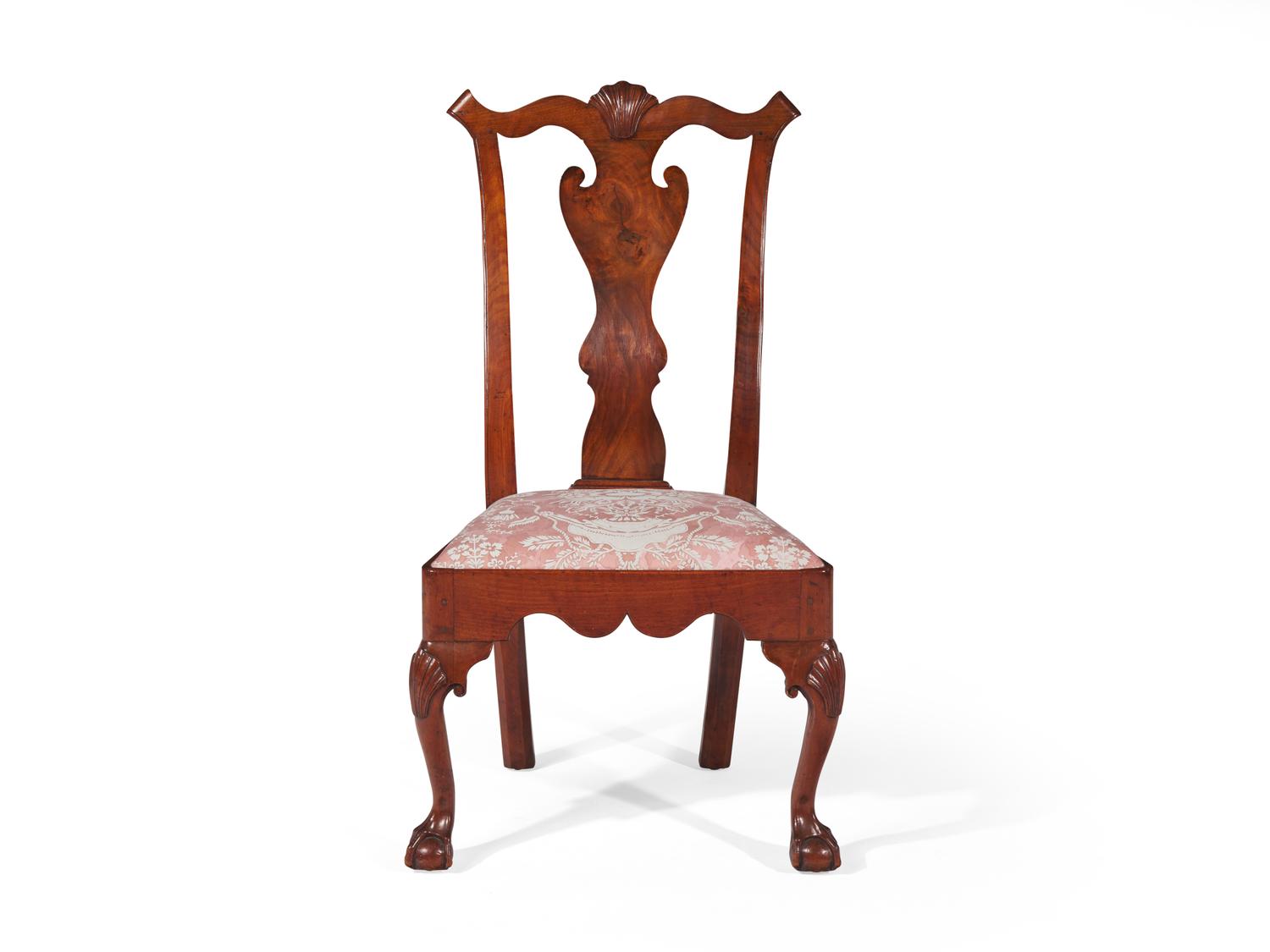 A Chippendale Carved Walnut Side Chair