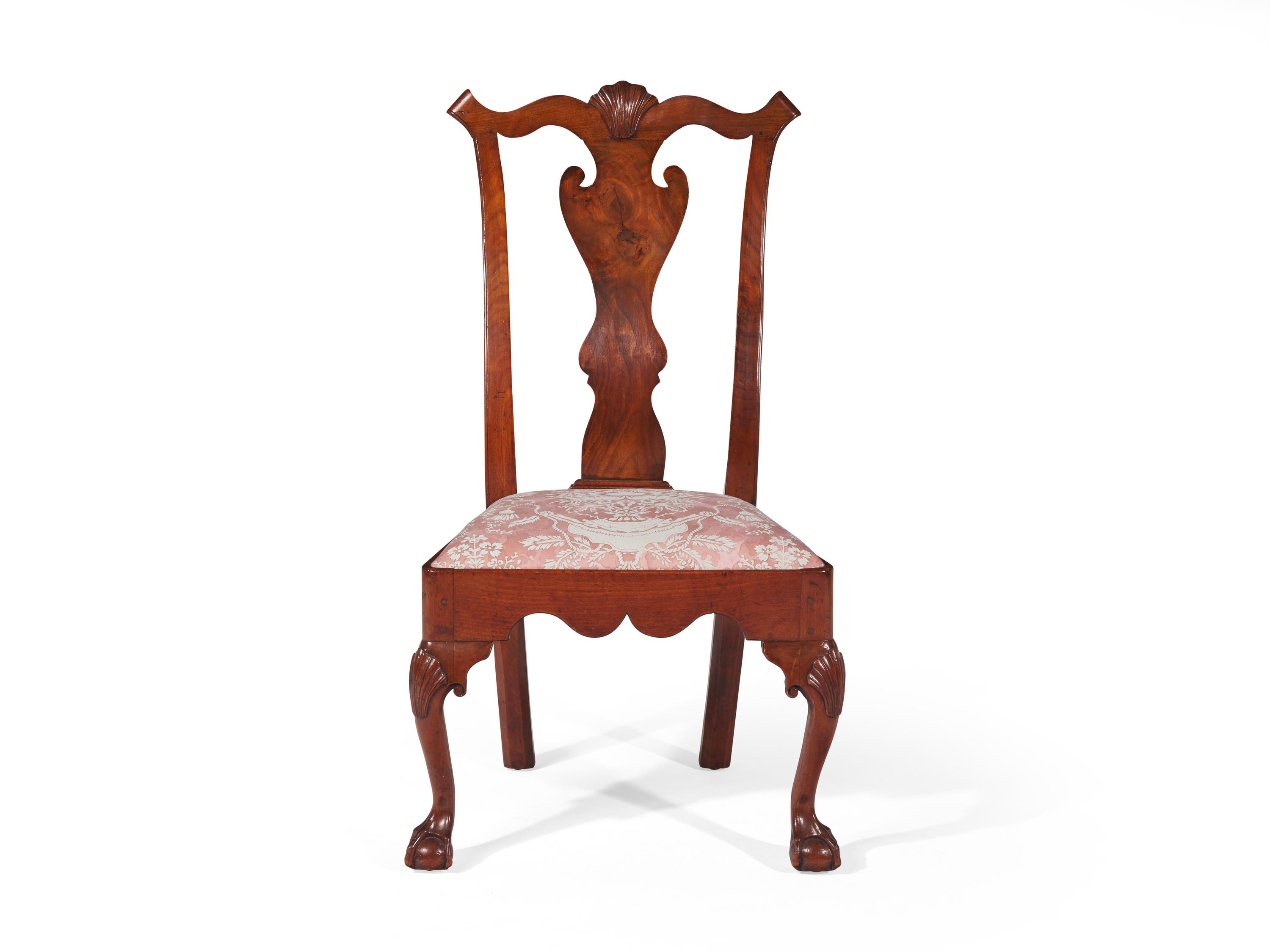 A Chippendale Carved Walnut Side Chair