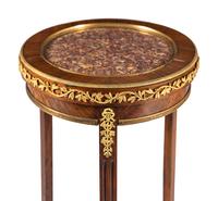 A Louis XVI Style Gilt Bronze Mounted Mahogany Marble-Top Side Table