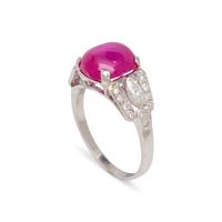 BURMESE STAR RUBY AND DIAMOND RING
