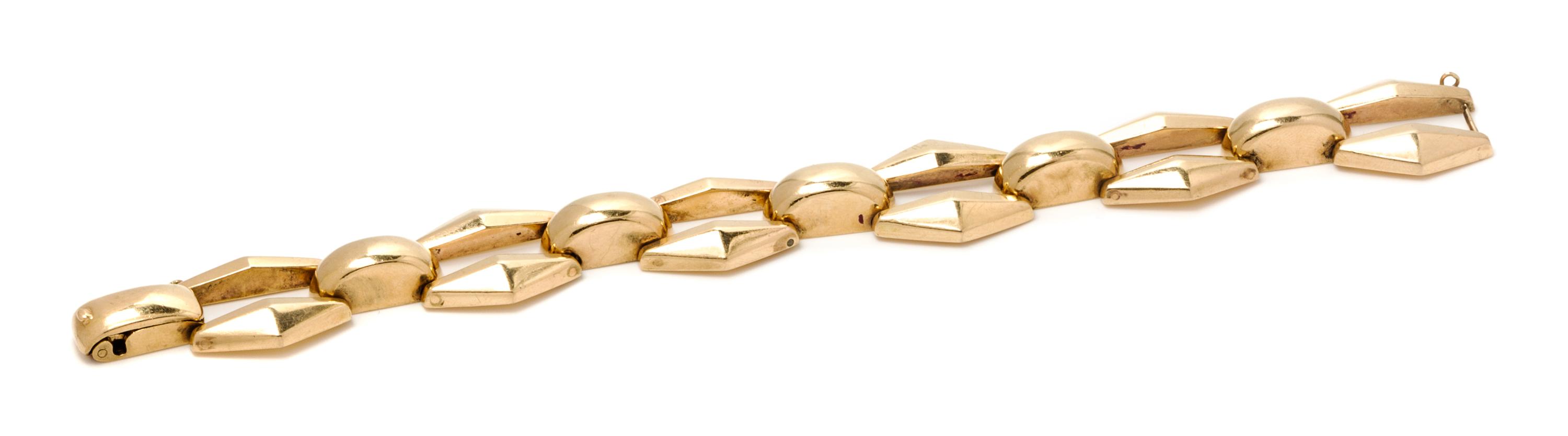 A 14 Karat Yellow Gold Bracelet, 18.10 dwts.