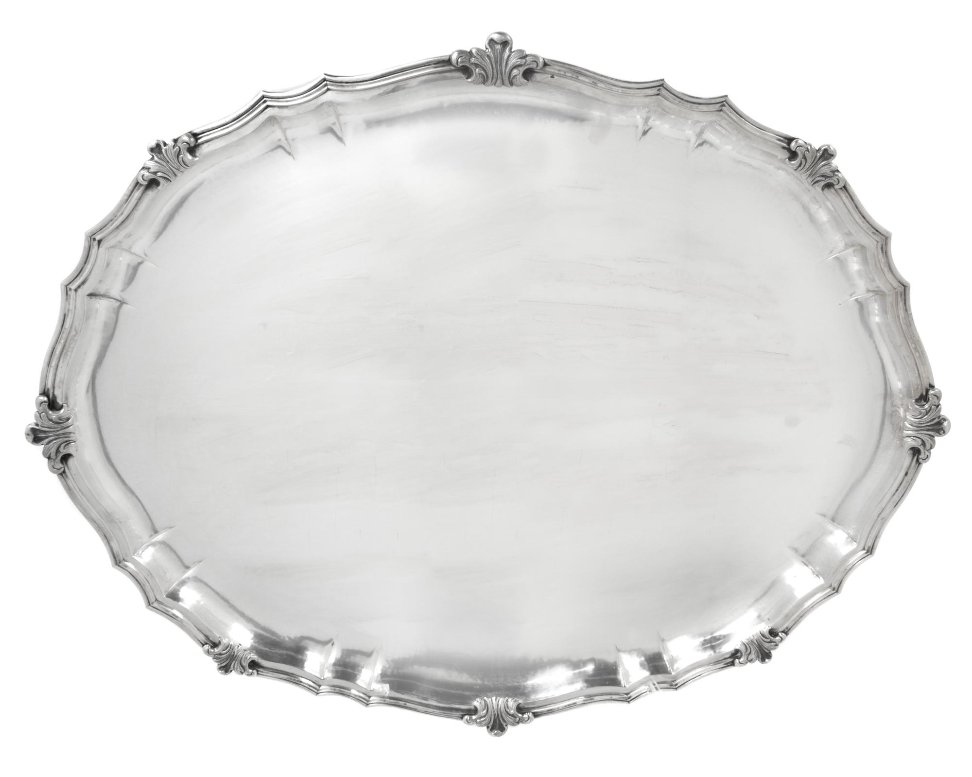 An Buccellati Silver Tray Length 27 1/8 x width 21 1/2 inches; weight 133ozt. 98 dwt.