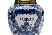 A Pair of Delft Lidded Tobacco Jars