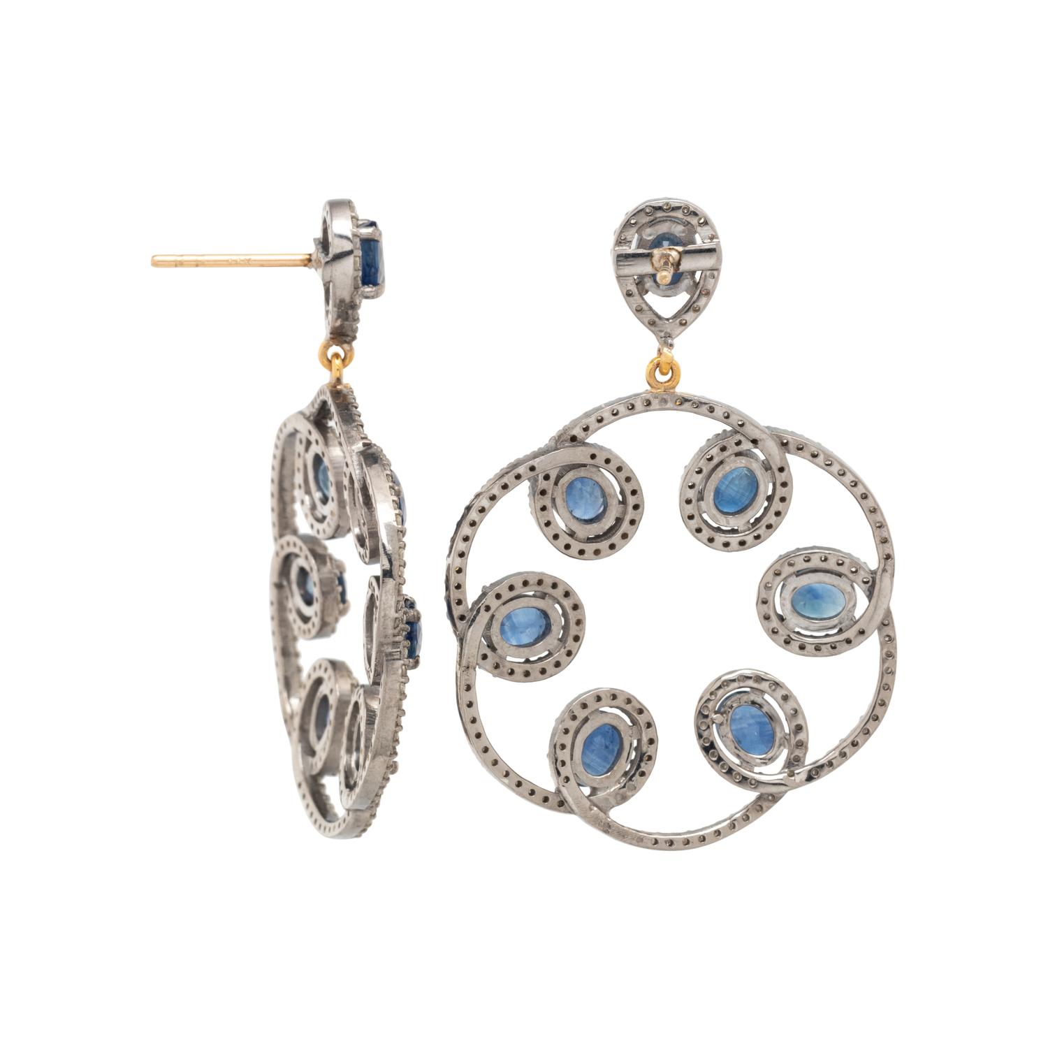 SAPPHIRE AND DIAMOND EARRINGS